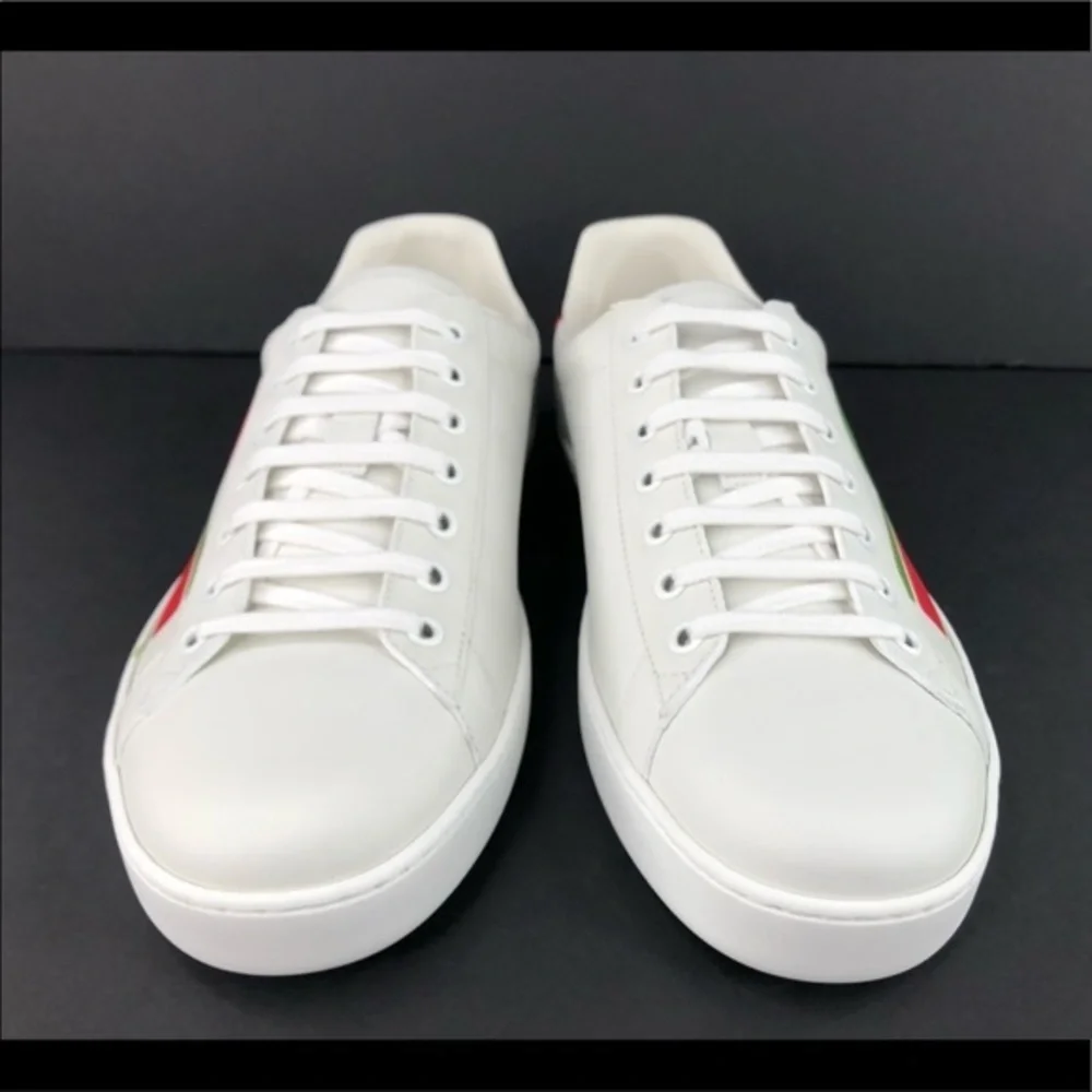 Gucci Ace Interlocking G Logo GG Leather Sneakers Size 35 - Picture 4 of 14